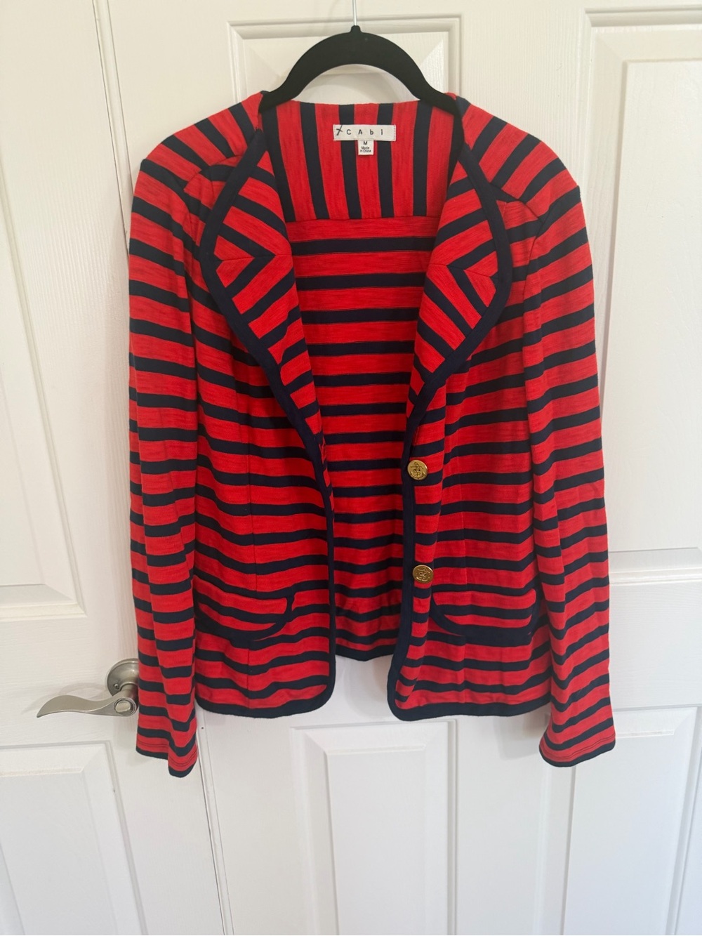 CAbi Au Revoir Yacht Club Blazer Spring 2012 - Red and Navy Striped Jacket